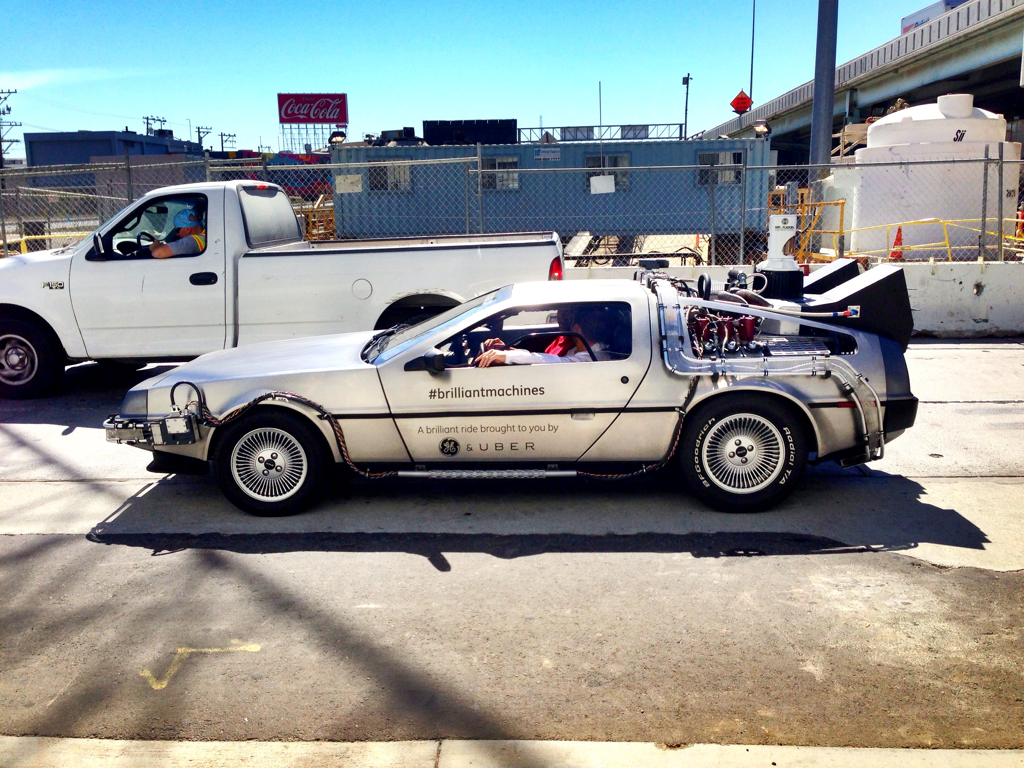 'Uber + G.E., #brilliantmachines' promotion: full-size DeLorean Time Machine replica build, driving in downtown San Francisco.